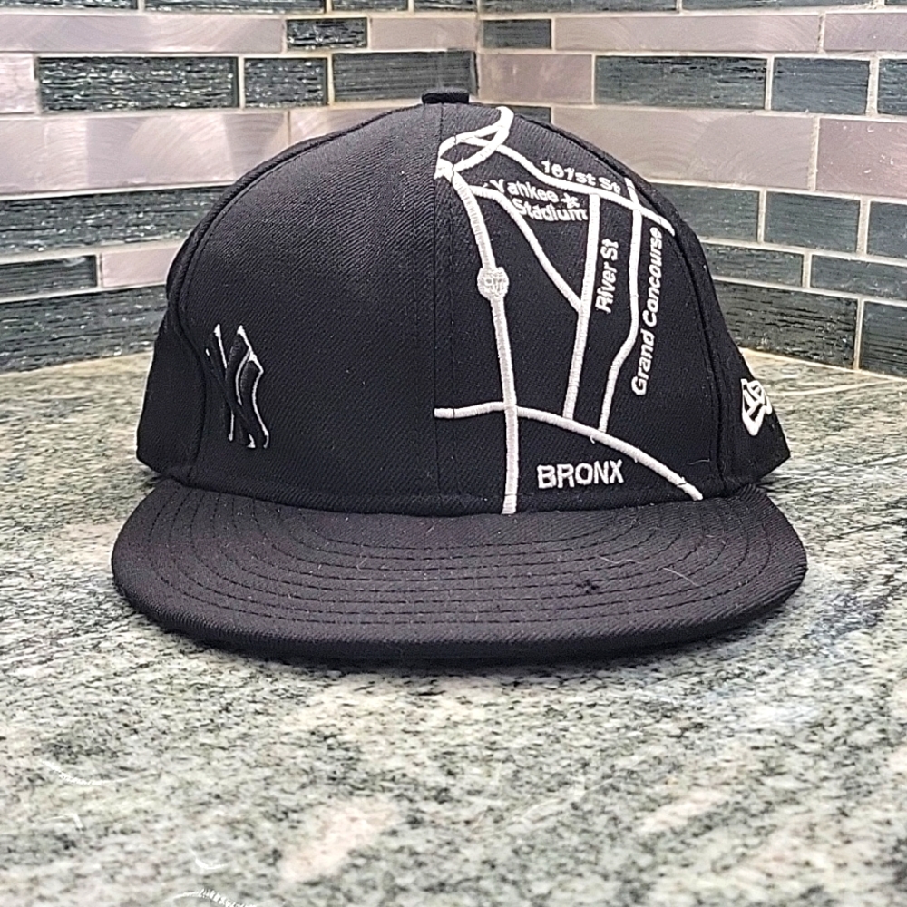 New Era 59 Fifty NY Yankees MLB Baseball  Blue Wool Subway Map Fitted Hat 7 1/8
